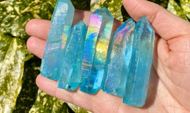 Đá Thạch anh Aqua aura (Aqua aura quartz)