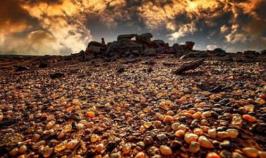 Đáy hồ ở Nội Mông cạn nước lộ ra nhiều cục đá kỳ lạ, là đá quý quý mà người dân nô nức đến nhặt ?